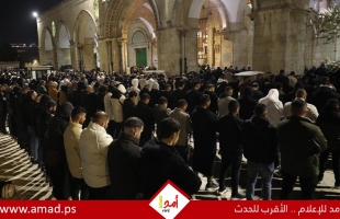 60 ألف مصلٍ يؤدون صلاتي العشاء والتراويح في المسجد الأقصى
