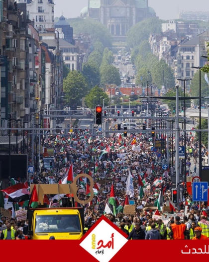 عشرات الآلاف في بروكسل يرسمون "خطًا أحمر" ضد الإبادة بــ غزة - صور